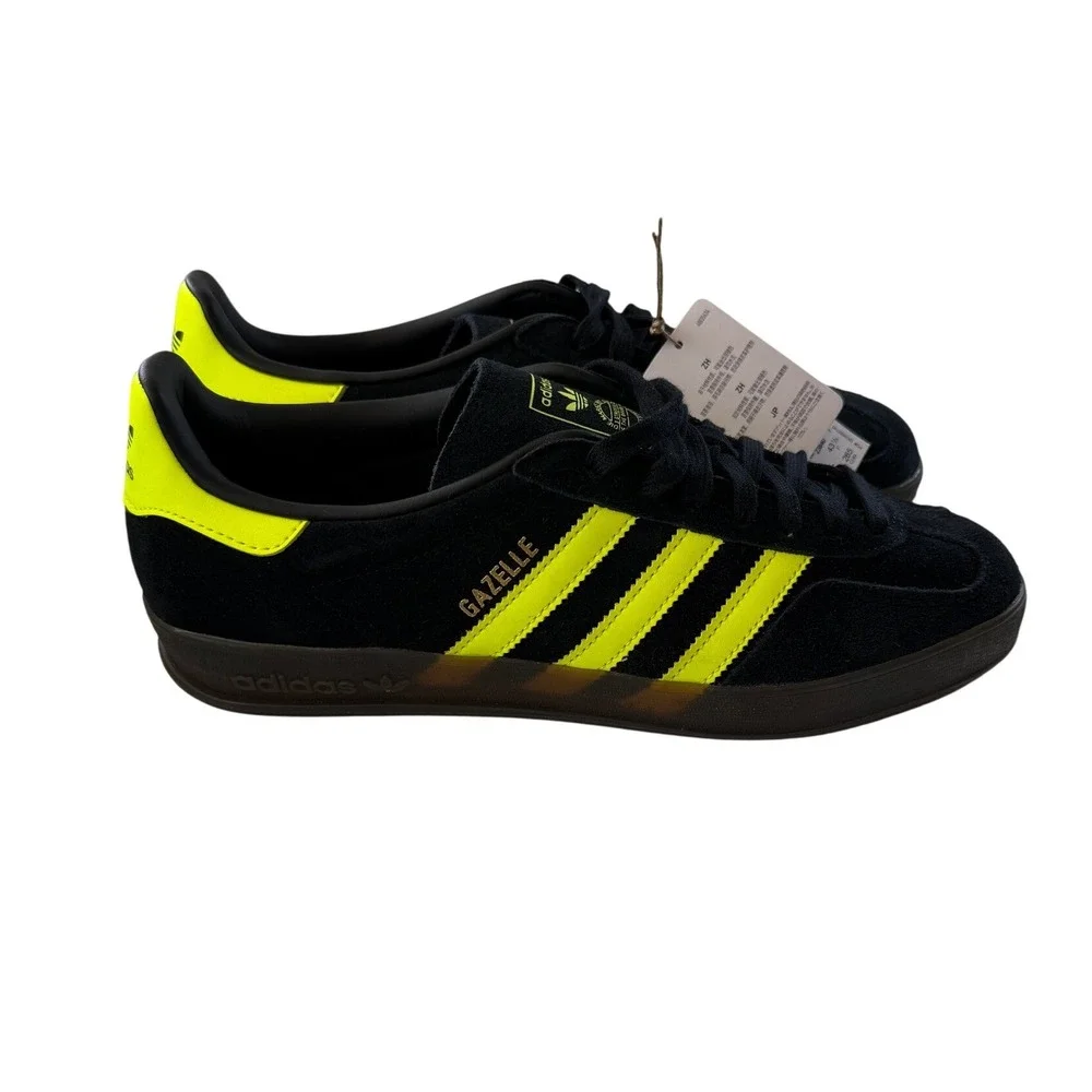 Adidas Originals Gazelle Indoor Black‎ Solar Yellow Sneakers 2025 Men US 9.5 NWB - Picture 7 of 10